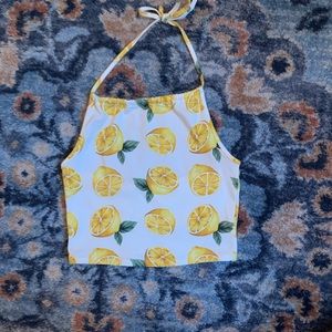 lemon halter crop top